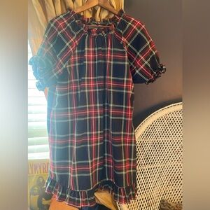 katherine nap dress in navy tartan